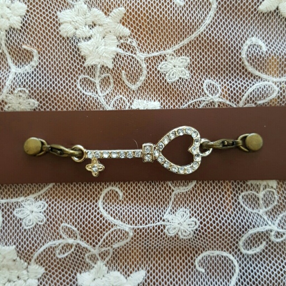 Brown Leather Bracelet with Silver Accents - Picture 2 of 4